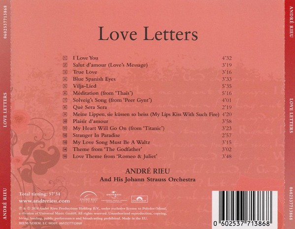 ANDRE RIEU - LOVE LETTERS - Imagen 2