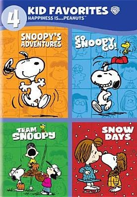 4 KID FAVORITES - HAPPINESS IS PEANUTS - SNOOPYS ADVENTURES / GO SNOOPY GO / TEAM SNOOPY / SNOW DAYS