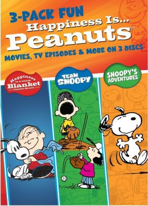 3 PACK OF FUN - HAPPINESS IS PEANUTS - HAPPINESS IS A WARM BLANKET CHARLIE BROWN / TEAM SNOOPY / SNOOPYS ADVENTURES