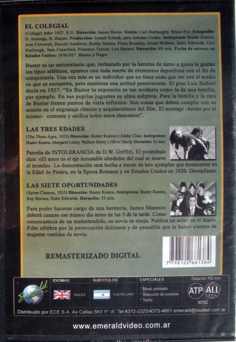 BUSTER KEATON - EL COLEGIAL / LAS TRES EDADES / LAS SIETE OPORTUNIDADES - Imagen 2