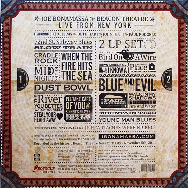 JOE BONAMASSA - BEACON THEATRE - LIVE FROM NEW YORK - Imagen 2