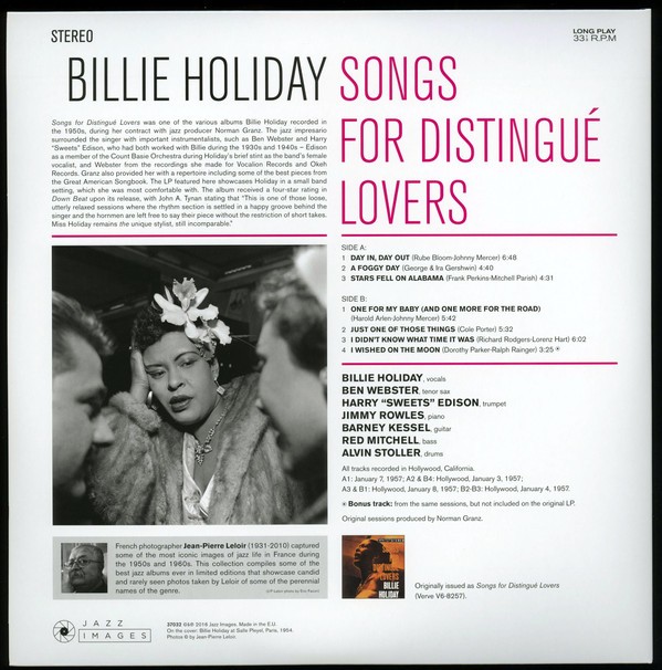 BILLIE HOLIDAY - SONGS FOR DISTINGUE LOVERS - Imagen 2