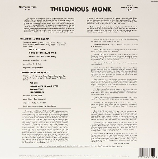 THELONIOUS MONK - MONK - Imagen 2