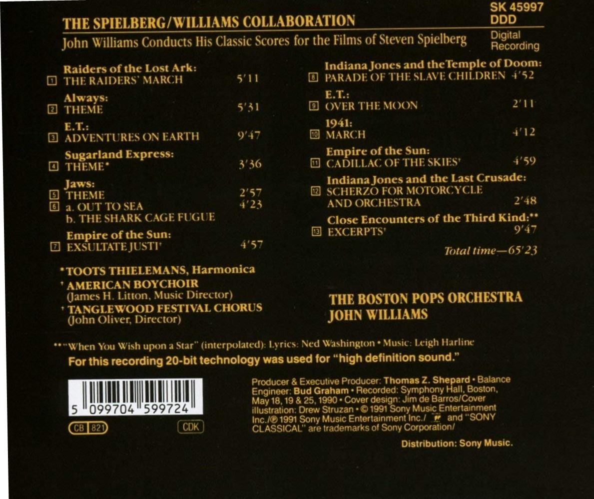 JOHN WILLIAMS & STEVEN SPIELBERG - THE BOSTON POPS ORCHESTRA - SOUNDTRACK - Imagen 2