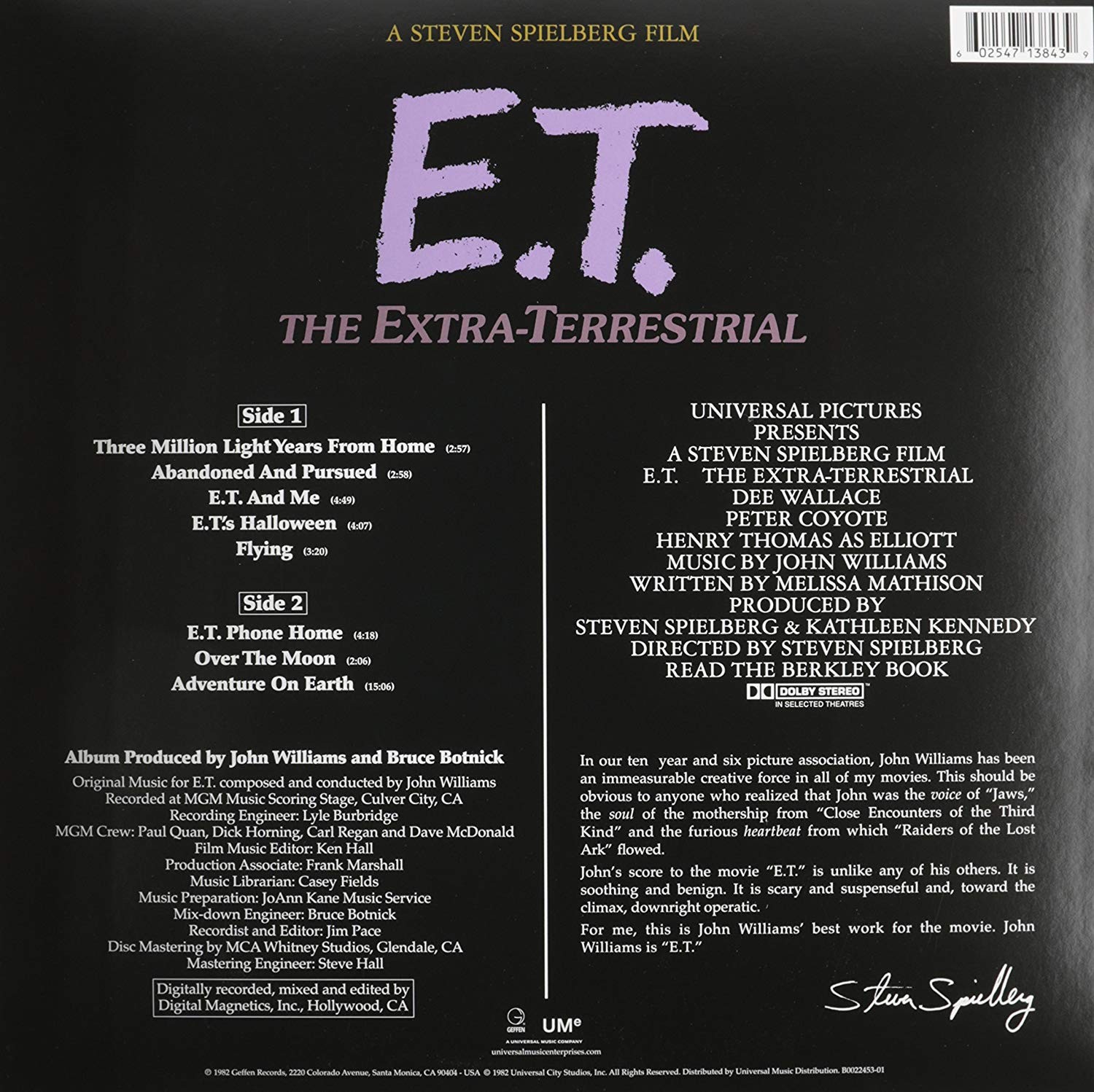 JOHN WILLIAMS - THE EXTRA-TERRESTRIAL (ET) - SOUNDTRACK - Imagen 2