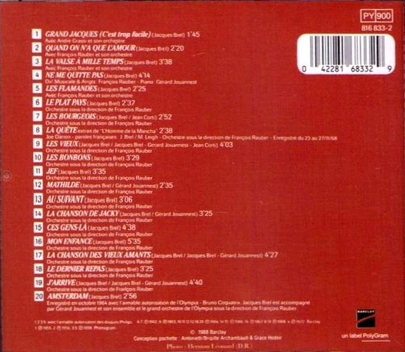 JACQUES BREL - QUINZE ANS D AMOUR - Imagen 2