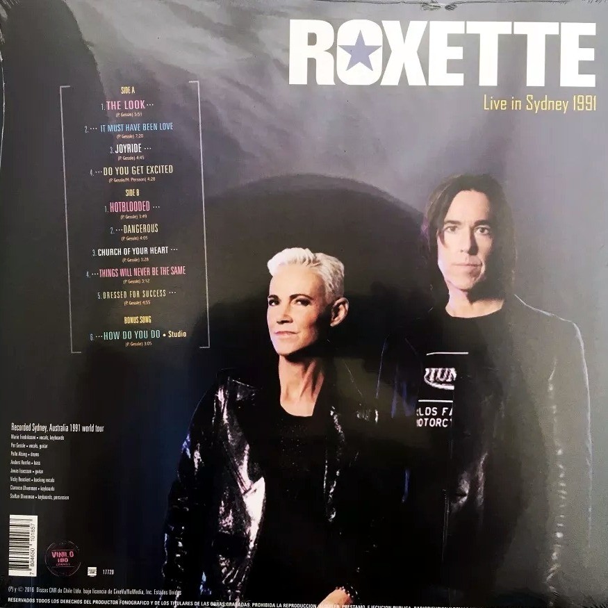 ROXETTE - LIVE IN SIDNEY 1991 - Imagen 2