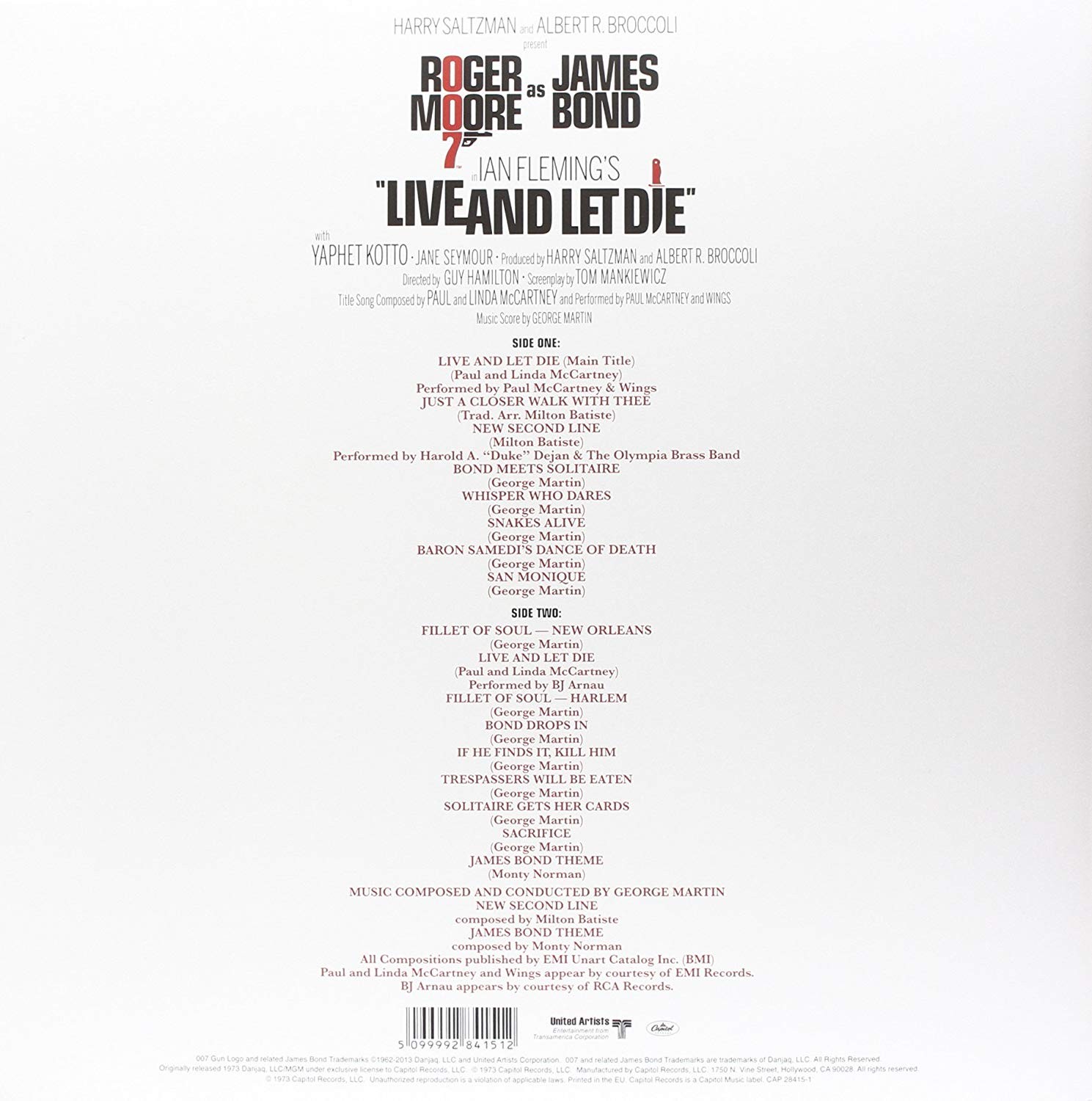 LIVE AND LET DIE - SOUNDTRACK - Imagen 2