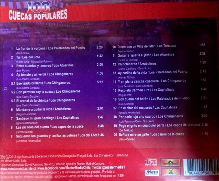 100 CUECAS POPULARES - CUECAS CHORAS Y BRAVAS - VOL 3 - Imagen 2