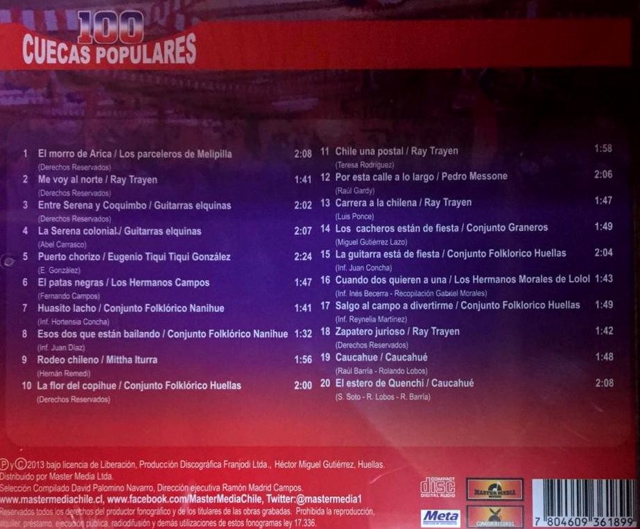 100 CUECAS POPULARES - CUECAS DE NORTE A SUR - VOL 4 - Imagen 2