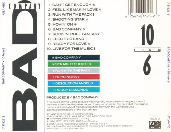 BAD COMPANY - 10 FROM 6 - Imagen 2