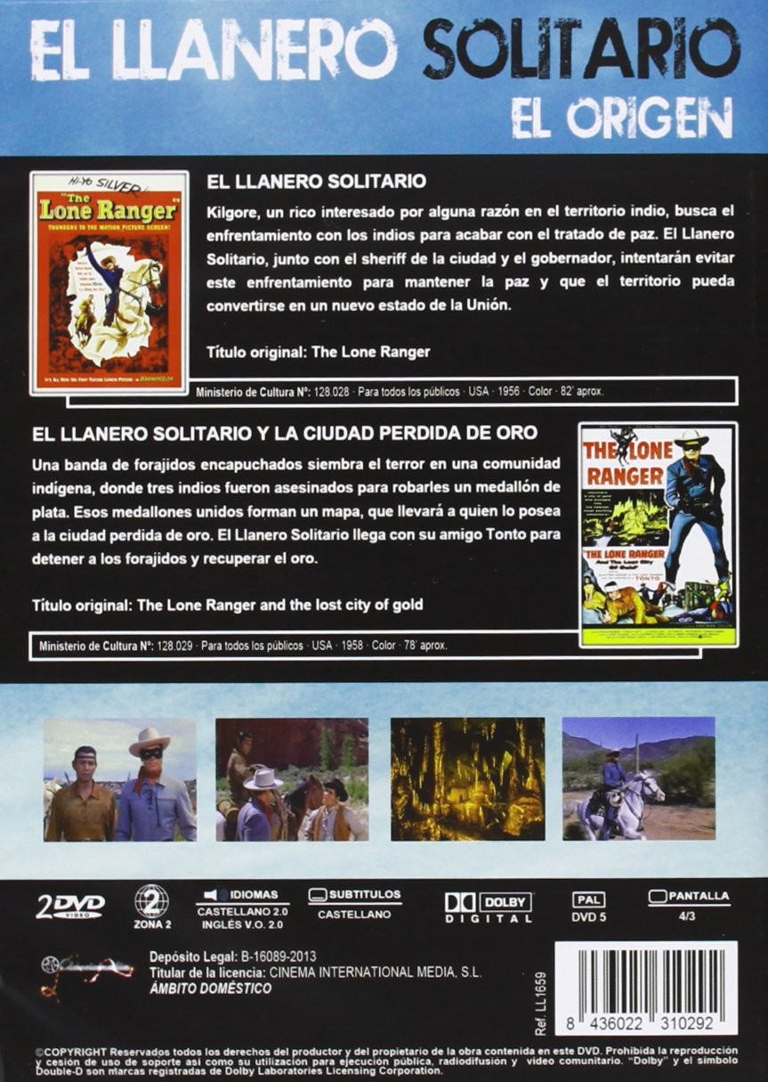 EL LLANERO SOLITARIO - EL ORIGEN / EL LLANERO SOLITARIO Y LA CIUDAD PERDIDA DEL ORO - Imagen 2