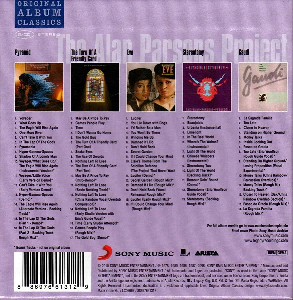 THE ALAN PARSONS PROJECT - ORIGINAL ALBUM CLASSICS - Imagen 2