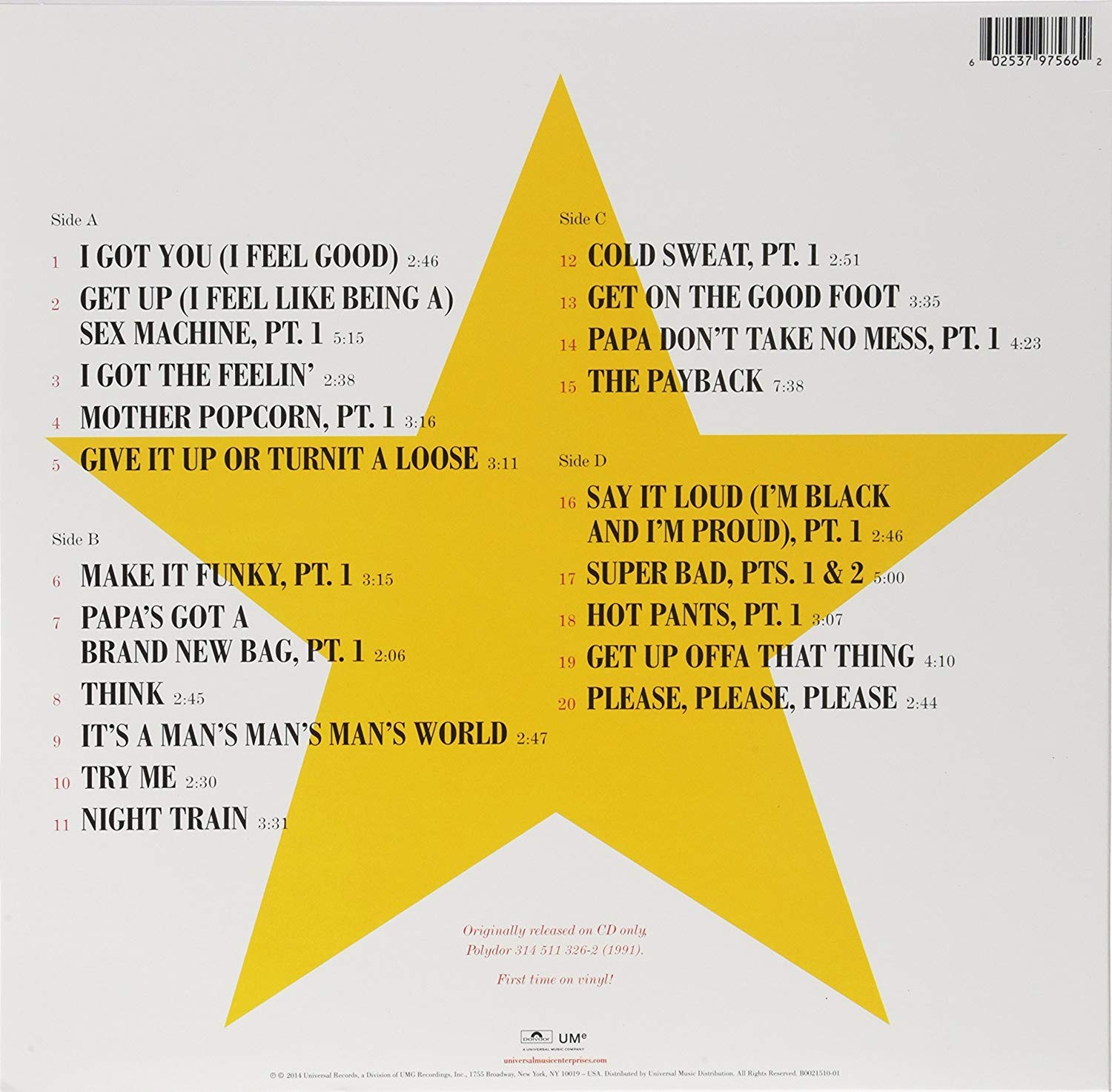 JAMES BROWN - 20 ALL TIME GREATEST HITS