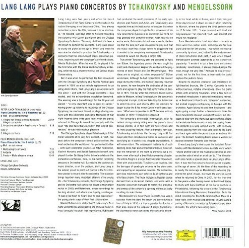 LANG LANG - CHICAGO SYNPHONY ORCHESTRA - TCHAIKOVSKY & MENDELSSOHN - BARENBOIM FIRST PIANO CONCERT - Imagen 2