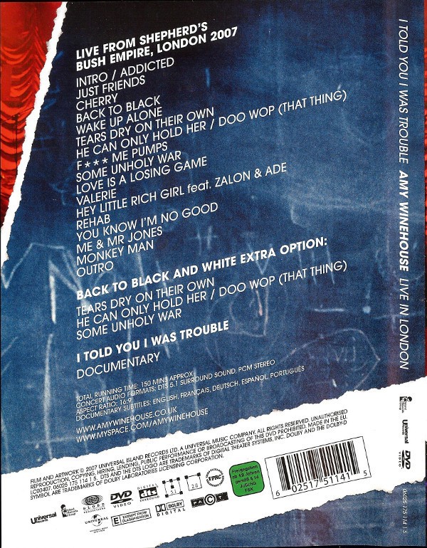 AMY WINEHOUSE - I TOLD YOU I WAS TROUBLE - LIVE IN LONDON - Imagen 2