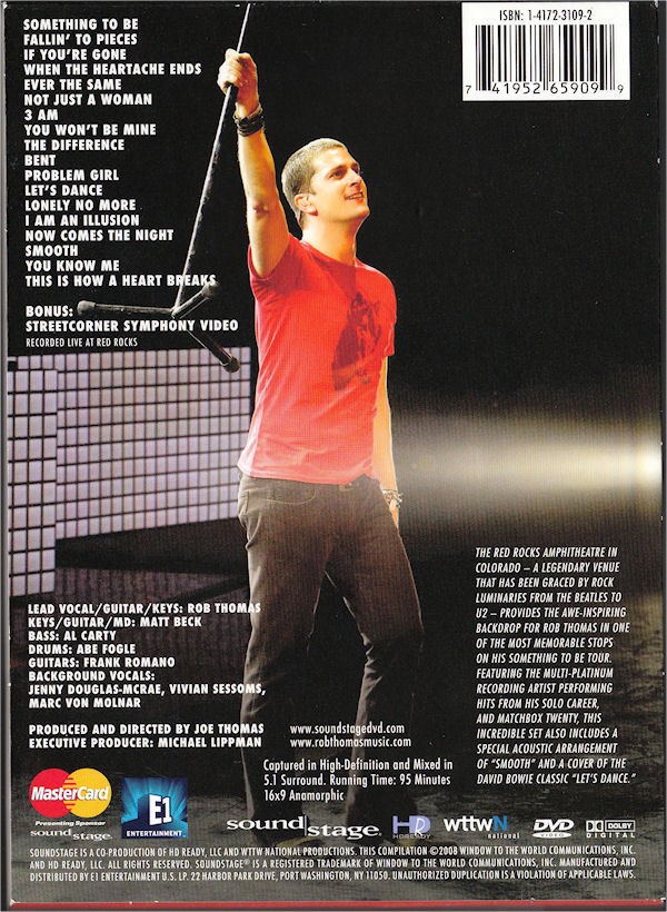 ROB THOMAS - SOMETHING TO BE TOUR - LIVE AT RED ROCKS - Imagen 3