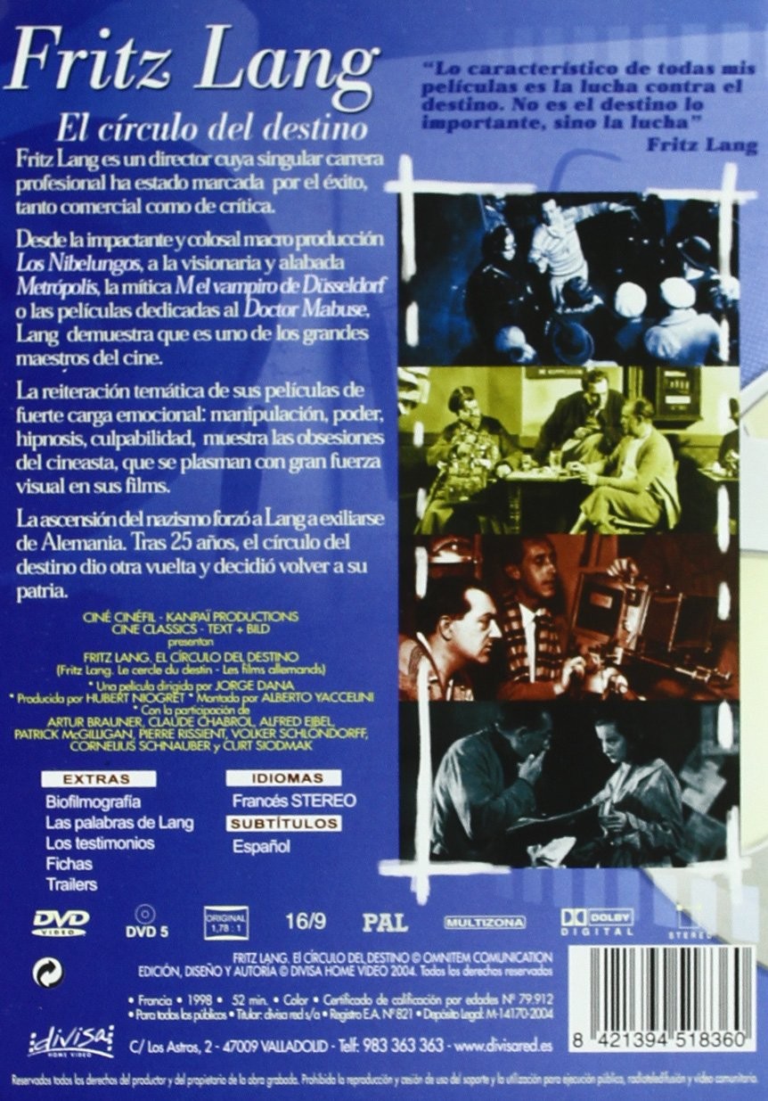 FRITZ LANG EL CIRCULO DEL DESTINO America Dvd fritz-lang-el-circulo-del-destino-america-dvd