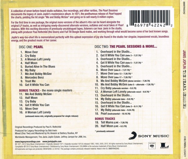 JANIS JOPLIN - THE PEARL SESSIONS - Imagen 2