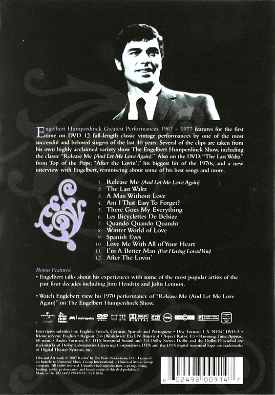 ENGELBERT HUMPERDINCK - GREATEST PERFORMANCES 1967-1977 - Imagen 2