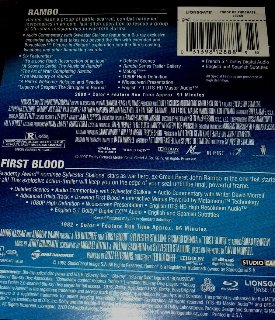 RAMBO - THE FIGHT CONTINUES / RAMBO - FIRST BLOOD - Imagen 2