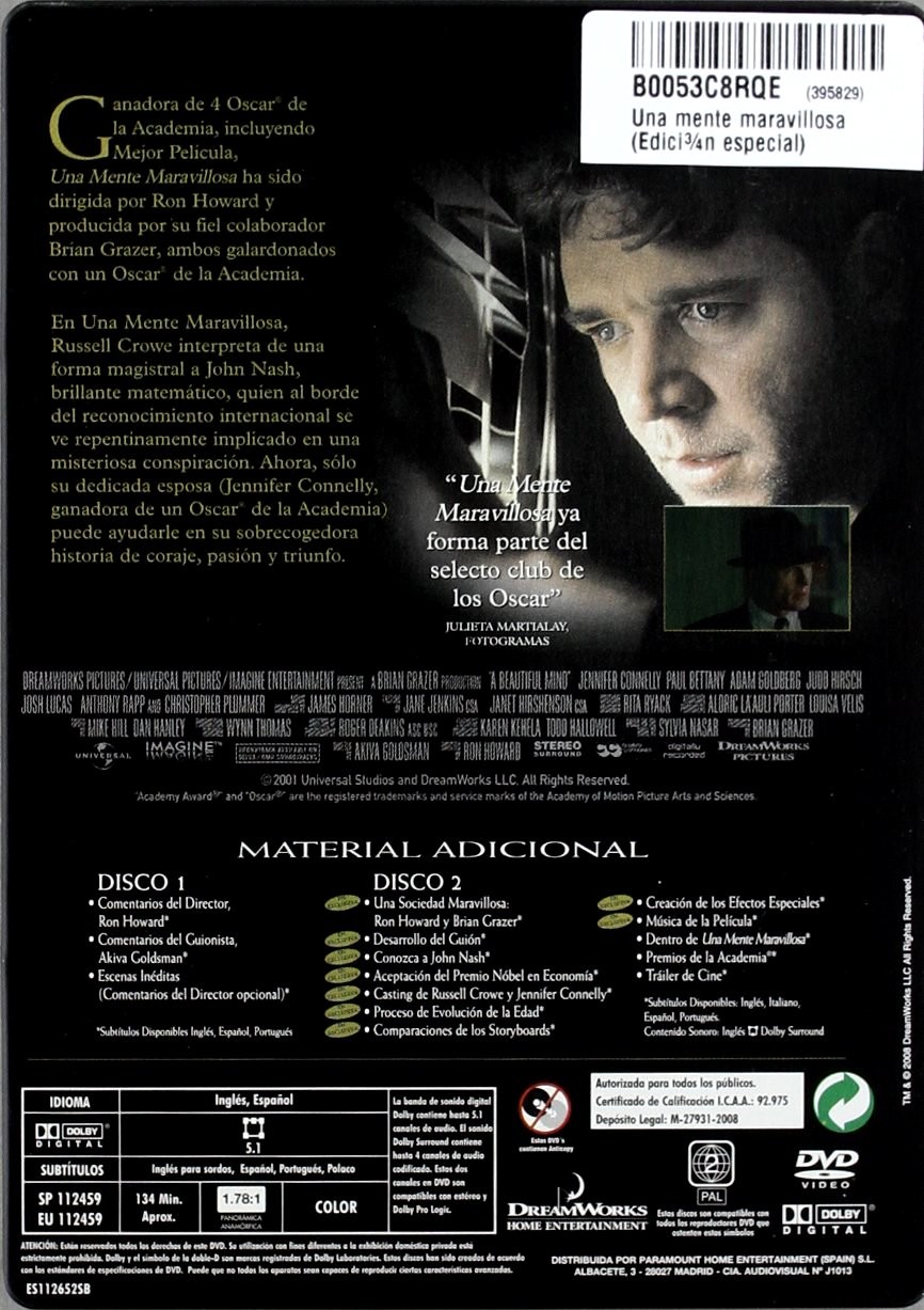 UNA MENTE MARAVILLOSA - 20th ANIVERSARIO - Imagen 2
