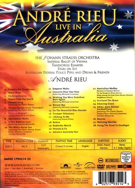 ANDRE RIEU - LIVE IN AUSTRALIA - WORLD STADIUM TOUR - Imagen 2