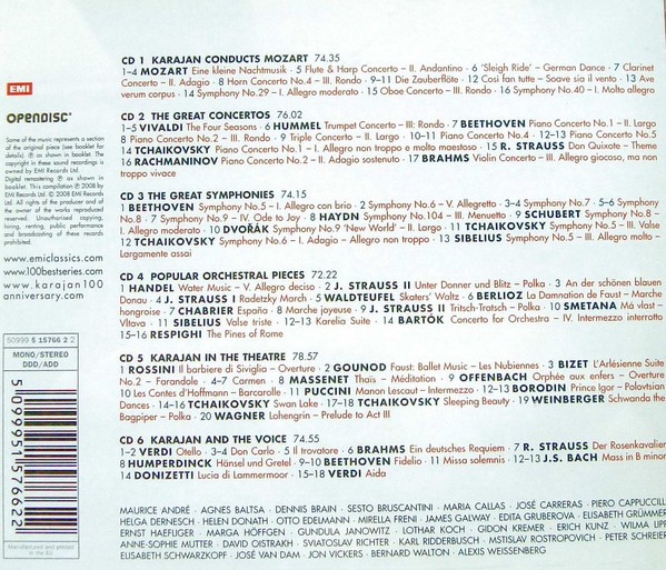 100 BEST KARAJAN - HERBERT VON HERBERT - ONE HUNDRED BEST CLASSICS - Imagen 2