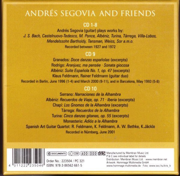 ANDRES SEGOVIA - ANDRES SEGOVIA AND FRIENDS - Imagen 2