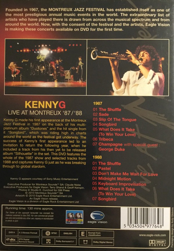 KENNY G - LIVE AT MONTREUX 1987-1988 - Imagen 2