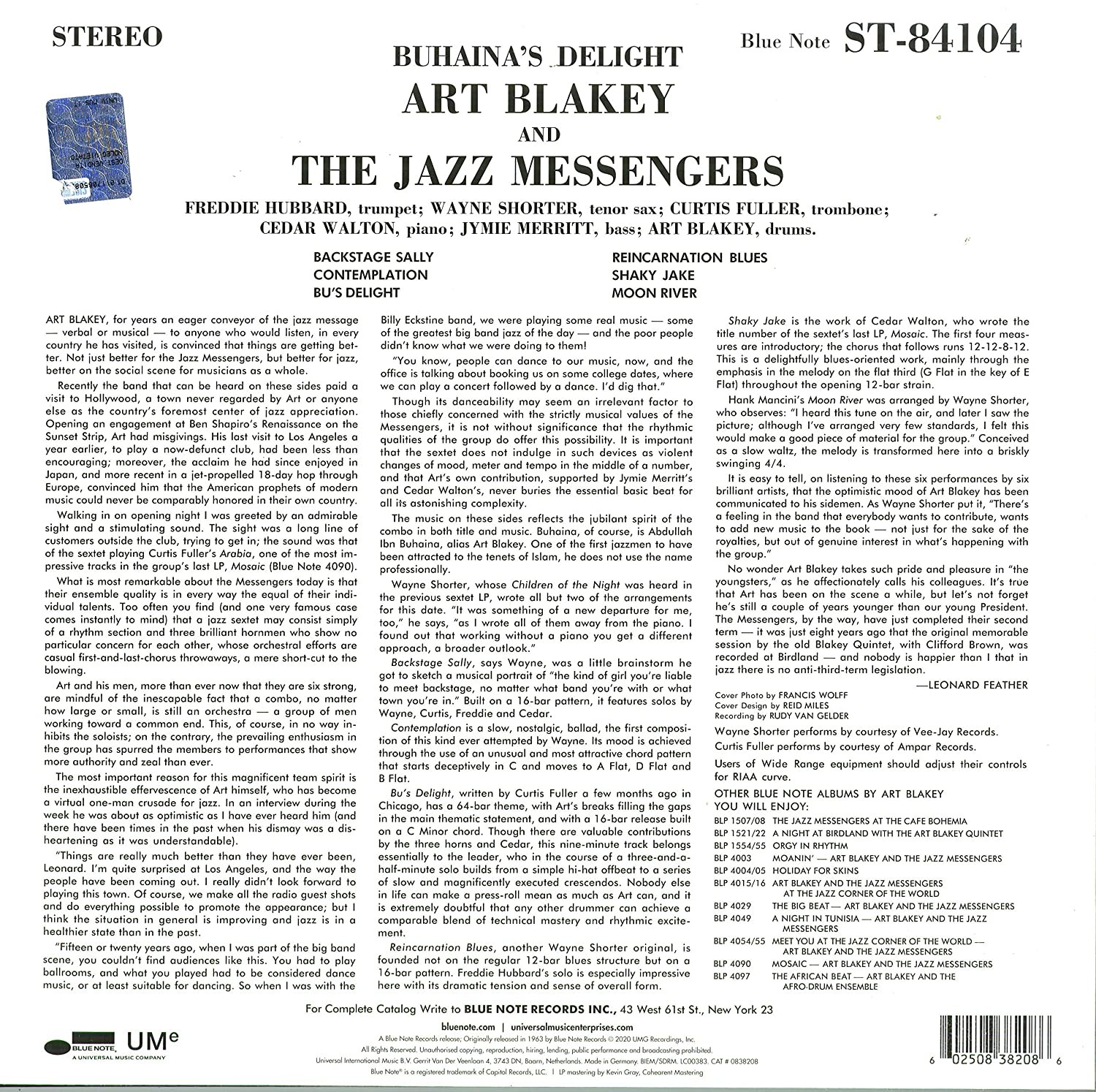 ART BLAKEY AND THE JAZZ MESSENGERS - BUHAINAS DELIGHT - Imagen 2