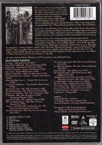 PETER PAUL AND MARY - CARRY IT ON - A MUSICAL LEGACY - Imagen 2