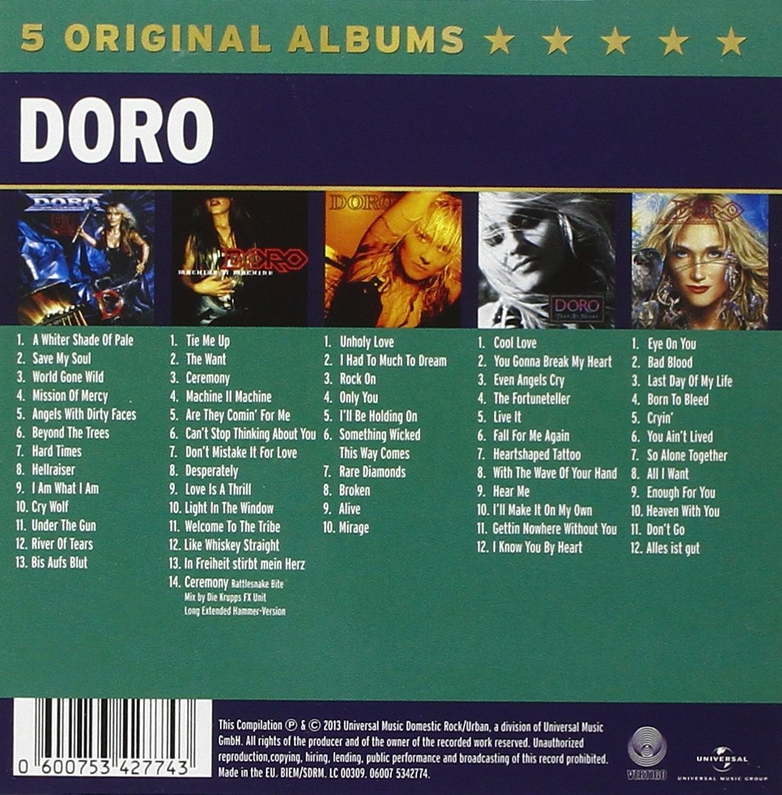 DORO - 5 ORIGINAL ALBUMS - Imagen 2