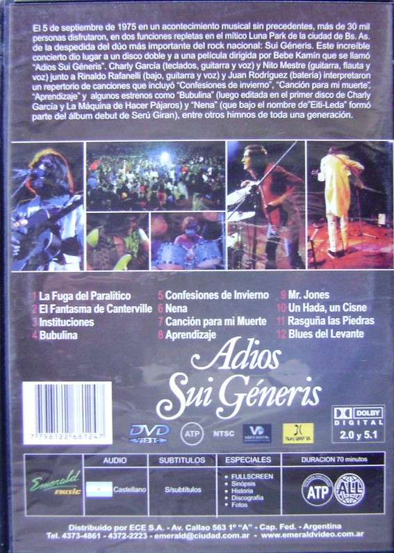 SUI GENERIS - ADIOS SUI GENERIS - Imagen 2