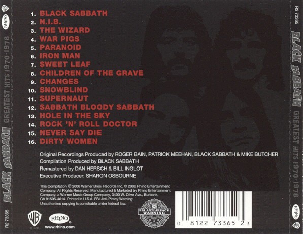 BLACK SABBATH - GREATEST HITS 1970-1978 - Imagen 2