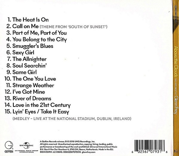 GLENN FREY - ABOVE CLOUDS - THE VERY BEST OF GLENN FREY - Imagen 2