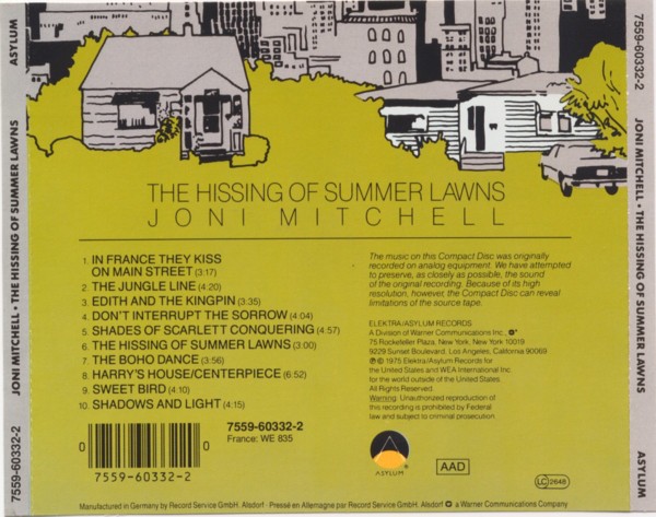 JONI MITCHELL - THE HISSING OF SUMMER LAWNS - Imagen 2