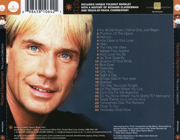 RICHARD CLAYDERMAN - THE LOVE COLLECTION - Imagen 2