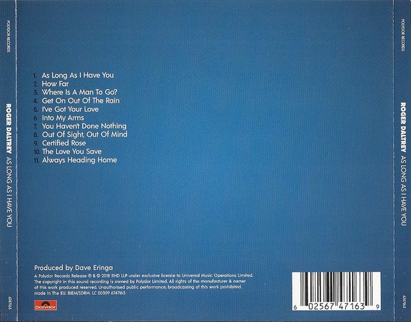 ROGER DALTREY - AS LONG AS I HAVE YOU - Imagen 2