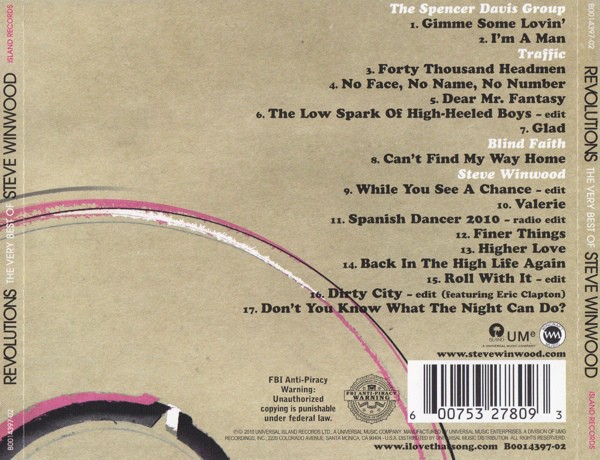 STEVE WINWOOD - REVOLUTIONS THE VERY BEST OF STEVE WINWOOD - Imagen 2