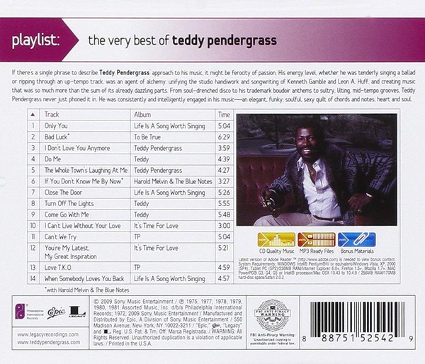 TEDDY PENDERGRASS - PLAYLIST - THE VERY BEST OF TEDDY PENDERGRASS - Imagen 2