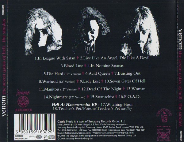 VENOM - THE SEVEN GATES OF HELL SINGLES 1980-1985 - Imagen 2