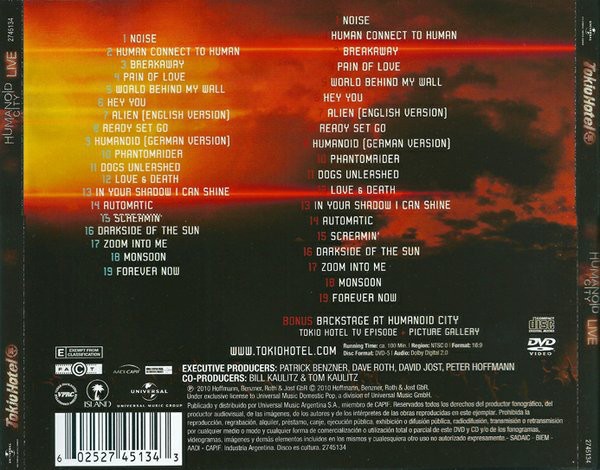 TOKIO HOTEL - HUMANOID CITY LIVE - Imagen 2