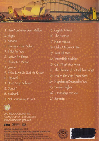 OLIVIA NEWTON-JOHN - LIVE AT THE IN SYDNEY - Imagen 2