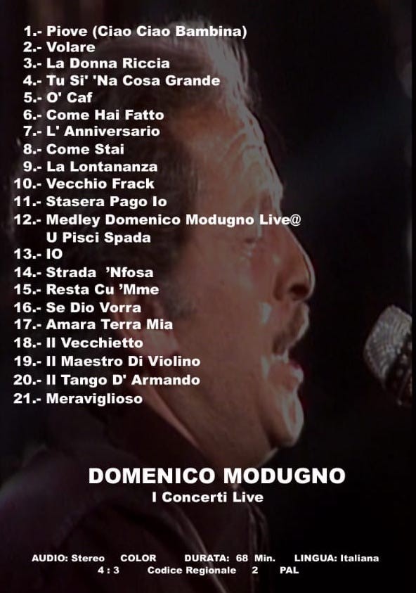 DOMENICO MODUGNO - CONCIERTO EN VIVO 1981 - Imagen 2