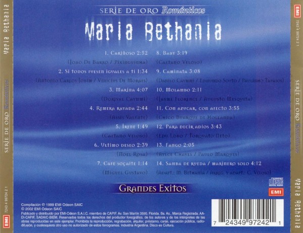 MARIA BETHANIA - GRANDES EXITOS - SERIES DE ORO ROMANTICOS - Imagen 2