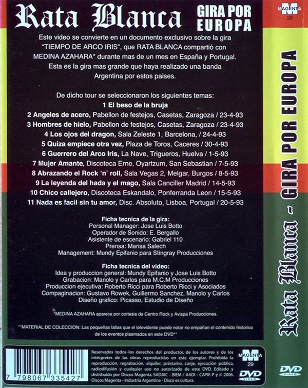 RATA BLANCA - GIRA POR EUROPA - Imagen 2