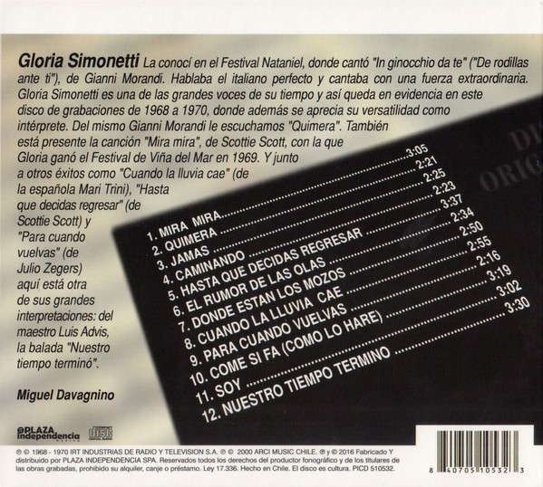 GLORIA SIMONETTI - SUS PRIMEROS EXITOS - Imagen 2