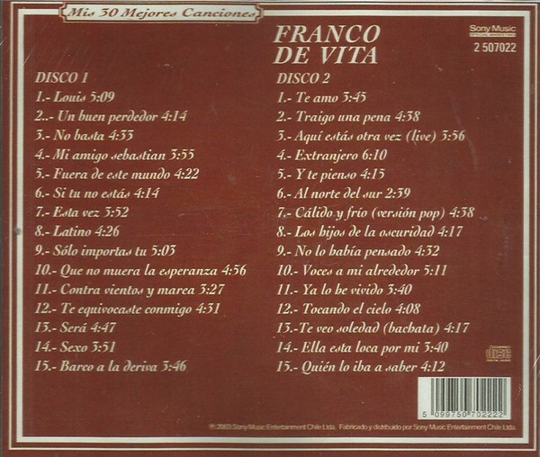 FRANCO DE VITA - MIS 30 MEJORES CANCIONES - Imagen 2