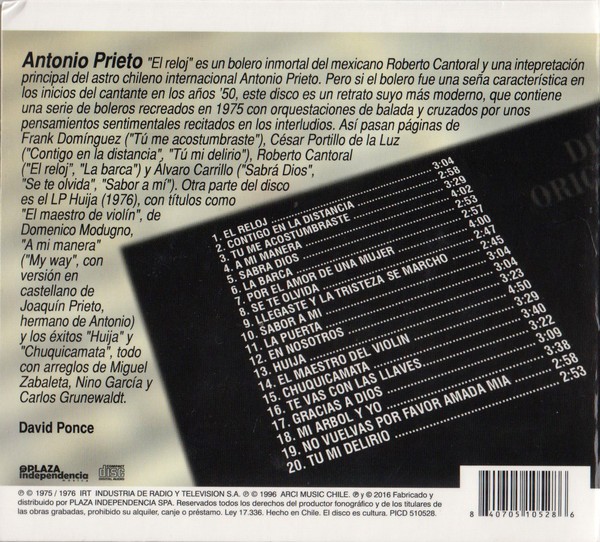 ANTONIO PRIETO - 20 GRANDES EXITOS - Imagen 2